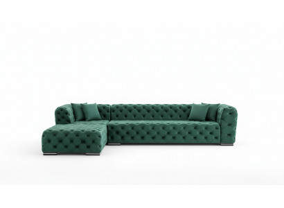 Canapé d'angle en L Form Sofa Canapé Design Canapéen Polster Textil Nei Eck Garnitur Gréng