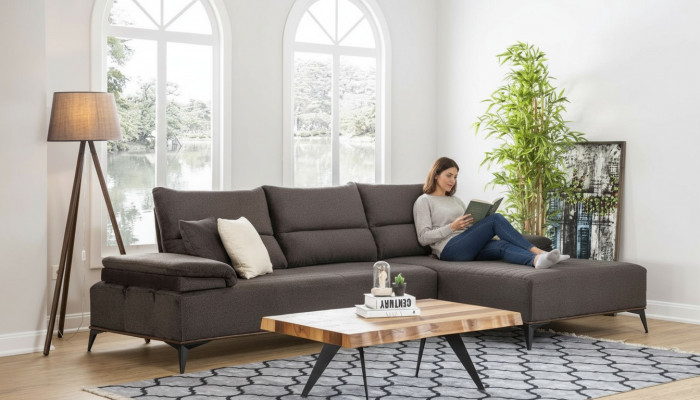 Eckcouch L Form Sofa Canapé Design Couchen Polster Textil Eck Garnitur