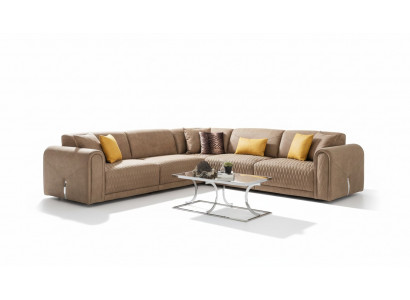 Textil Canapé Couch Ecksofa Eckgarnitur Polstersofas Couchelen Miwwelen Stoff