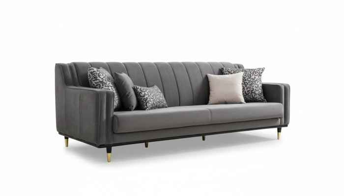 Klassesch Gro Sofa 3 Sëtz Sofaen Sëtz Design Canapé Dräisëtzer Luxus Miwwelstil