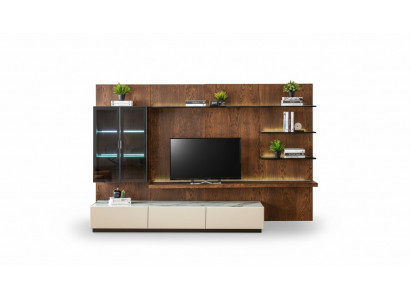 Luxus Wunnwand Schaf Regal Wunnzëmmer Vitrin Wunnwänn Holz Design