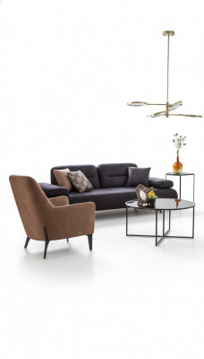 Fotell brong Luxus Stoff Textil Wunnzëmmer Nei Kreativ Modern Design Miwwel Nei