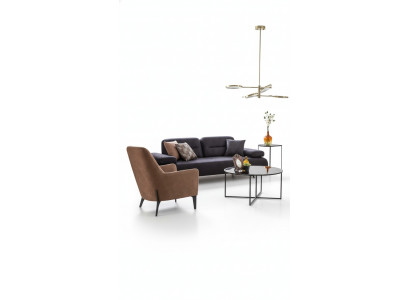 Fotell brong Luxus Stoff Textil Wunnzëmmer Nei Kreativ Modern Design Miwwel Nei