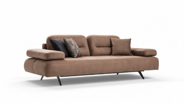Design 3-Sëtzer Sofa brong Canapé Polster Grouss Luxus Canapéen Sofas Textil Sëtz Nei