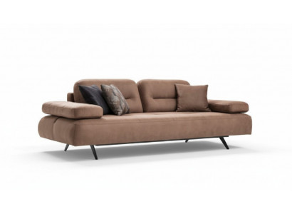 Design 3-Sëtzer Sofa brong Canapé Polster Grouss Luxus Canapéen Sofas Textil Sëtz Nei