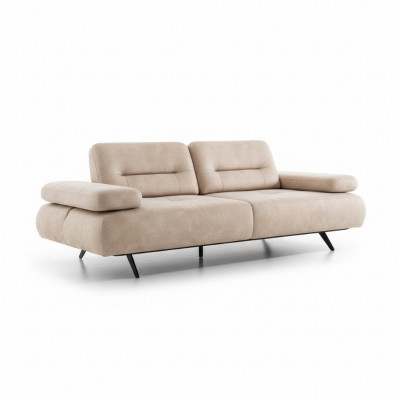 Canapé 2-Sëtzer Polsterbéige Textillieder Design Modern Canapéen Luxus