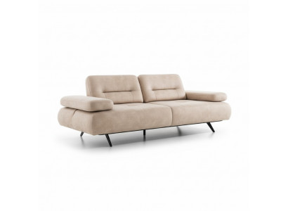 Canapé 2-Sëtzer Polsterbéige Textillieder Design Modern Canapéen Luxus