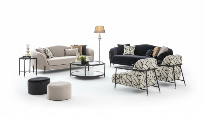 Sofagarnitur 3+3+1+1 Sëtz Set Design Sofas Polster Couchen Modern Sofa Neif