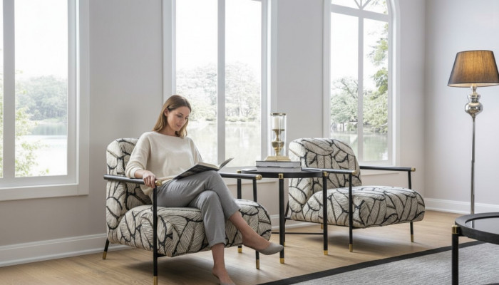 Luxus Fauteuil Design Canapé Sëtzer Lounge Club Polster klassesch Sëtz Relax Nei