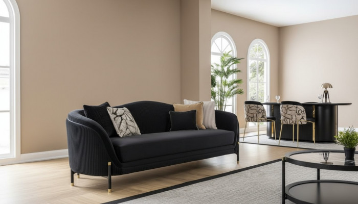 Luxus Canapé 2-Sëtz Stoff Wunnzëmmer Modernen Design Canapéen Polster Couchen Nei