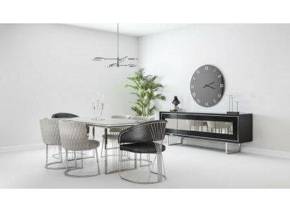 Iessgrupp Iesszëmmer Garnitur Iessdësch Set Sideboard Luxus Miwwelen 4 Still Dësch