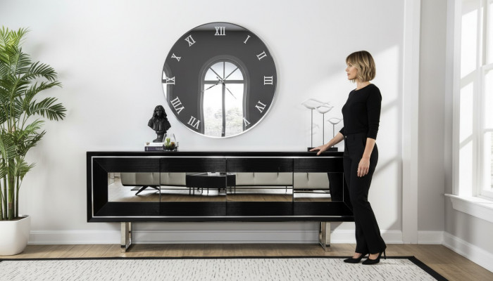 Schwaarzt Säitebord Kommode Kommoden Schaf Standschaf Luxus Anrichte