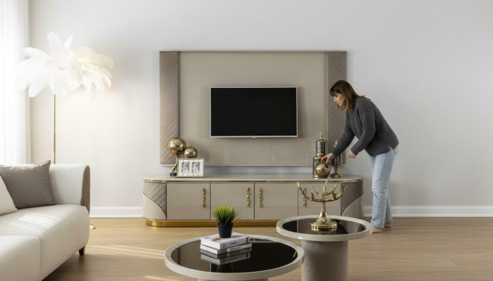 Moderne TV-Lowboard Luxus TV-Schaf Stilvoll RTV Stuff TV-Kommode NEI