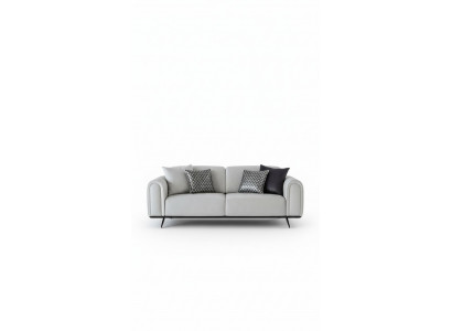 Sofa 3 Sëtzer Polstersofa beige Textil Sëtz Design Canapé Sofas Stoff Modern Nei