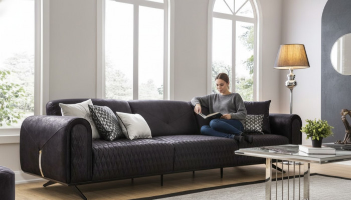 Luxus Canapé 4 Sëtzer Lieder Wunnzëmmer Modernen Design Canapeë Polstersofaen Couchen