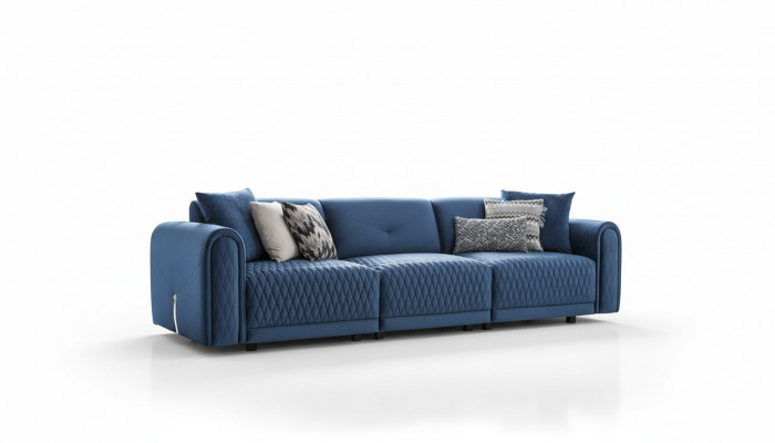 Luxus Canapé 4 Sëtz Wunnzëmmer Modernen Design Blo Kanapee Lieder Couchen Nei