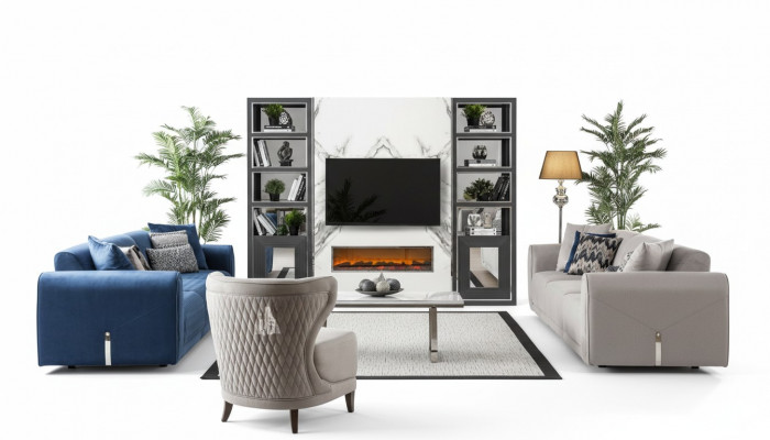 Sëtzkombinatioun 3+3+1 Design Sofaën Gepolstert Lieder Canapéë Sofa