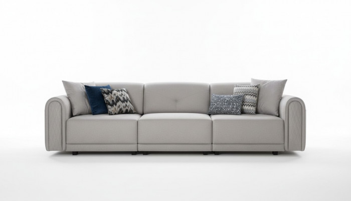 Luxus Sofa 4 Sëtzer Stoff Wunnzëmmer Modernen Design Sofanen Polster Couchen
