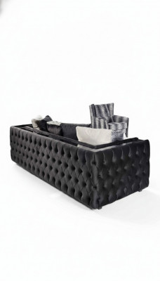 Chesterfield Sofa 3 Sëtzer Wunnzëmmer Modernen Design Sofas Textilstoff Couchen Nei
