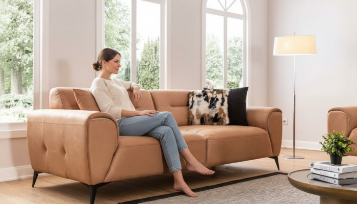 Luxus Sofa 3 Sëtz Wunnzëmmer Modernen Design Sofas Polster Couchen Neien
