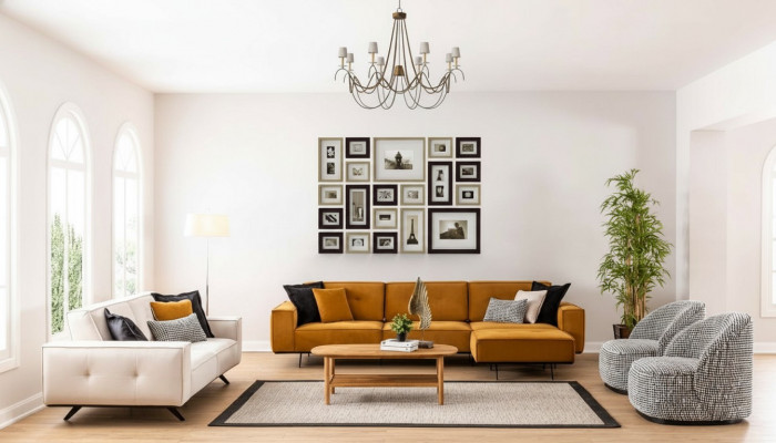 Luxus Canapéën Design Canapé Sofa Textil Miwwelen 4tlg. Sofagarnitur Stoff