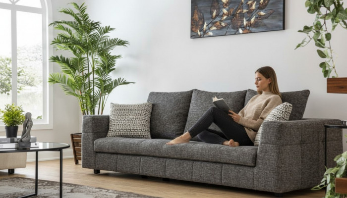 Luxus Canapé 4 Sëtz Stoff Wunnzëmmer Modernen Design gro Sofas Polster Couchen