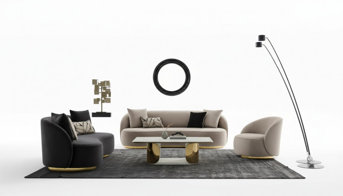 Sofa Garnitur 4+3+1 Sëtz Set Design Sofas Polstersëtz Canapéë Moderne Sofa