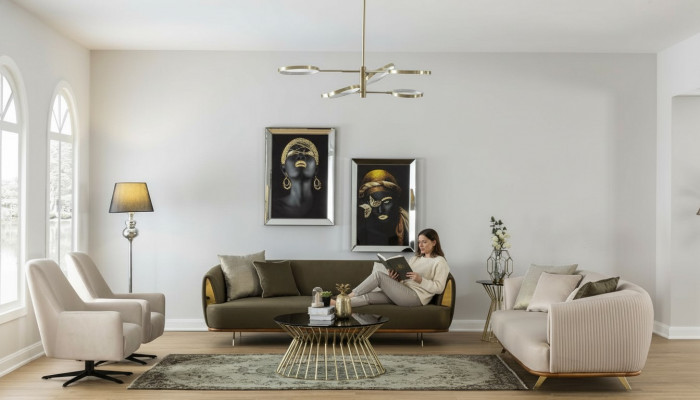 Luxus Sofa Garnitur Modern Set 3+2+1+1 Sëtzer Sofa Canapé Garnitur Design Canapéëen