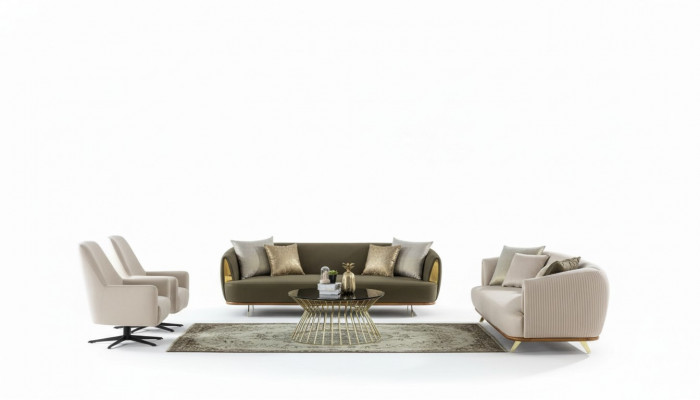 Luxus Sofa Garnitur Modern Set 3+2+1+1 Sëtzer Sofa Canapé Garnitur Design Canapéëen