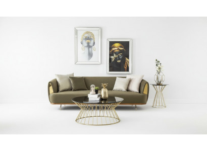 Luxus Sofa 3-Sëtzer Stoff Wunnzëmmer Modernen Design Sofas Polster Couchen