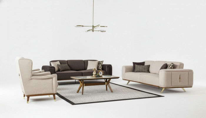 Luxus Canapé Set Couch Miwwel Set Designer Canapéen Garnituren 4tlg.
