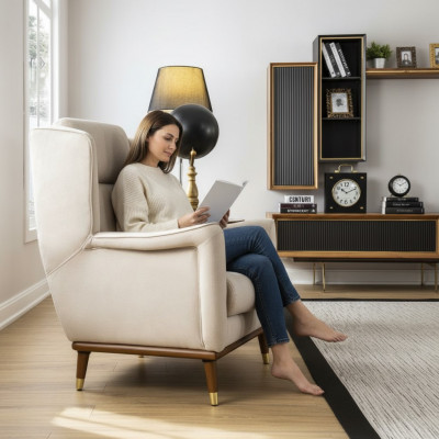 Sëtz Modern Eenpersounsluxus-Sëtz Miwwelen Wunnzëmmer Sofa 1-Plaz Neien