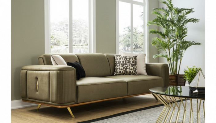 Chesterfield Sofa 4 Sëtz Wunnzëmmer Véiersëtzer Design schwaarz Textil Couchen