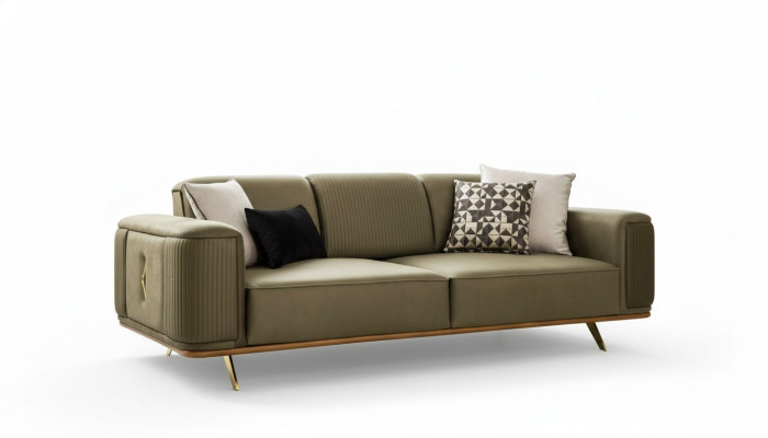 Chesterfield Sofa 4 Sëtz Wunnzëmmer Véiersëtzer Design schwaarz Textil Couchen
