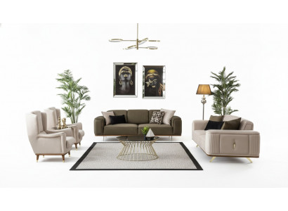 Sofagarnitur Canapé Sofa Set 4tlg. Garnitur Sofas Canapéë Miwwelen Ariichtung