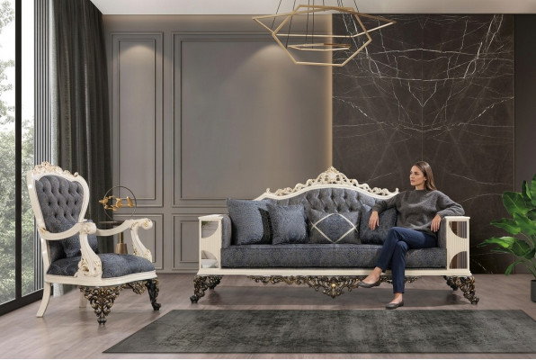 Sofagarnitur 3+1Sëtzer Set Design Sofas Polster Couche Relax Klassesch Sofa nei