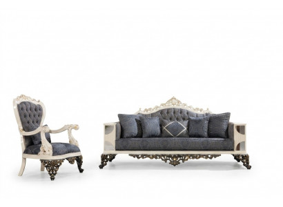 Sofagarnitur 3+1Sëtzer Set Design Sofas Polster Couche Relax Klassesch Sofa nei
