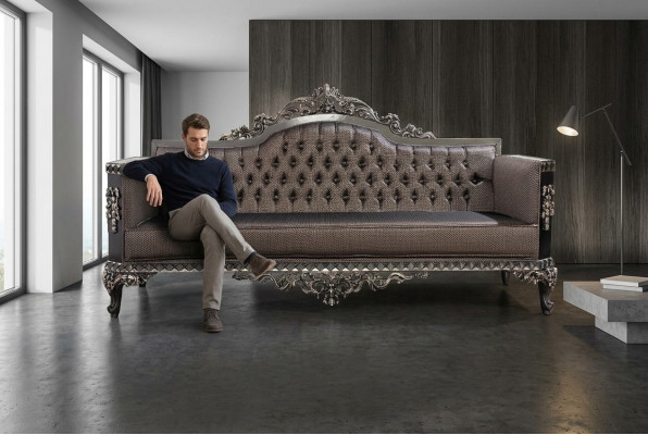 3-plaze Sofas Textil Grouss Miwwel Wunnzëmmer Klassesch Neit Sofa Polyester Canapé