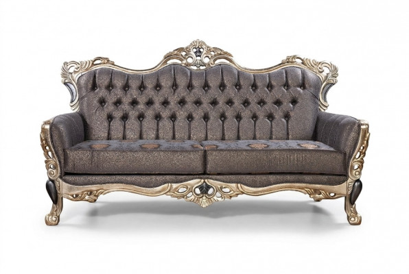 Klassesch Sofa 3 Sëtzer Polstersofa wäiss Textill Sëtz Design Canapé Sofa Stoff