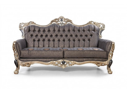 Klassesch Sofa 3 Sëtzer Polstersofa wäiss Textill Sëtz Design Canapé Sofa Stoff