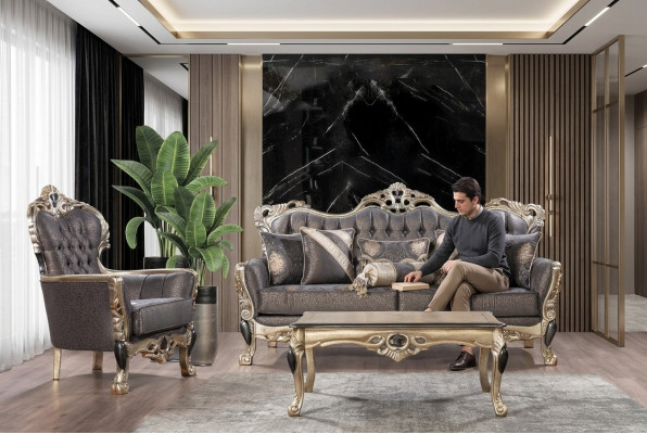 Sëtzlandschaft 3+1 Set Design Sofas Polster Couchen Relax Klassesch Sofa nei