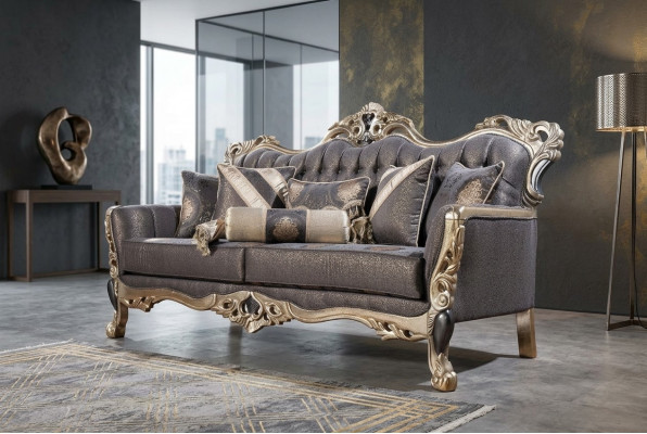Luxus Sofa 3-Sëtzer Stoff Wunnzëmmer Klassesch Design Sofas Polster Couchen Nei