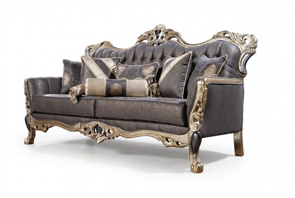 Luxus Sofa 3-Sëtzer Stoff Wunnzëmmer Klassesch Design Sofas Polster Couchen Nei