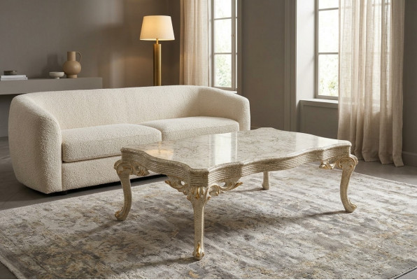 Wunnzëmmer Dësch Holz Dëscher Couchtisch Barock Rokoko Niewendësch
