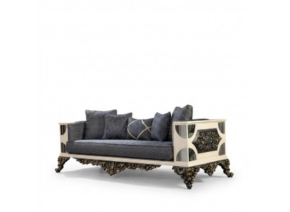 Luxus Sofa 3-Sëtz Stoff Wunnzëmmer Klassesch Design Sofas Polster Couchen Nei