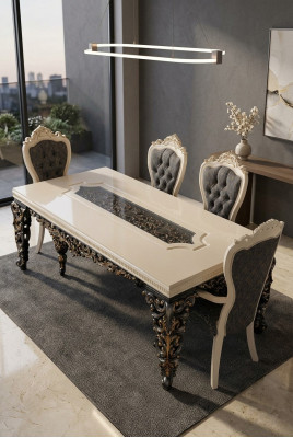 Luxus Iessdësch Barock Dëscher Iesszëmmer Dësch Klassesch Miwwelen Iessdëscher