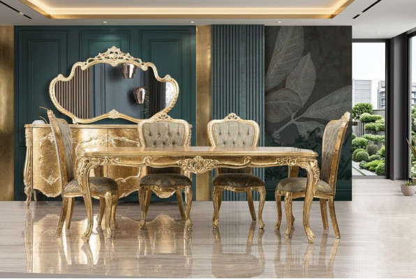 Barock Antik Stil Iessdësch Dësch Echt Holz Klassesch Designer Dëscher Rokoko