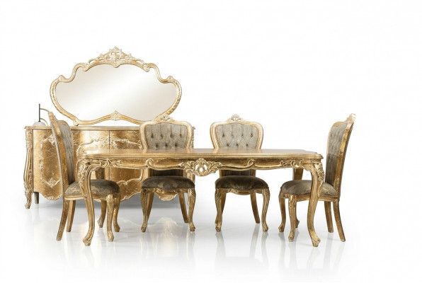 Barock Antik Stil Iessdësch Dësch Echt Holz Klassesch Designer Dëscher Rokoko