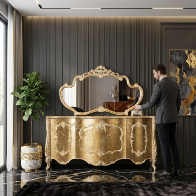 Sideboard Spigel Luxus Grupp Kommode Garnitur Kommoden Schaf Anrichten Gold