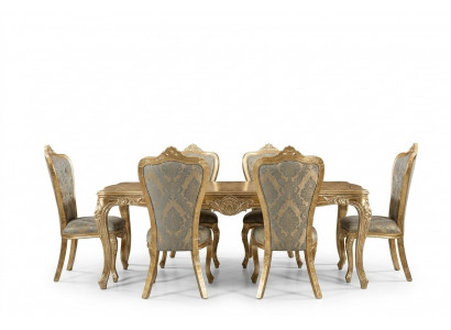 Iesszëmmer Iessdësch 6x Stiller Dësch Luxus Dëscher Klassesch Iess Grupp Set 7 Deeler.